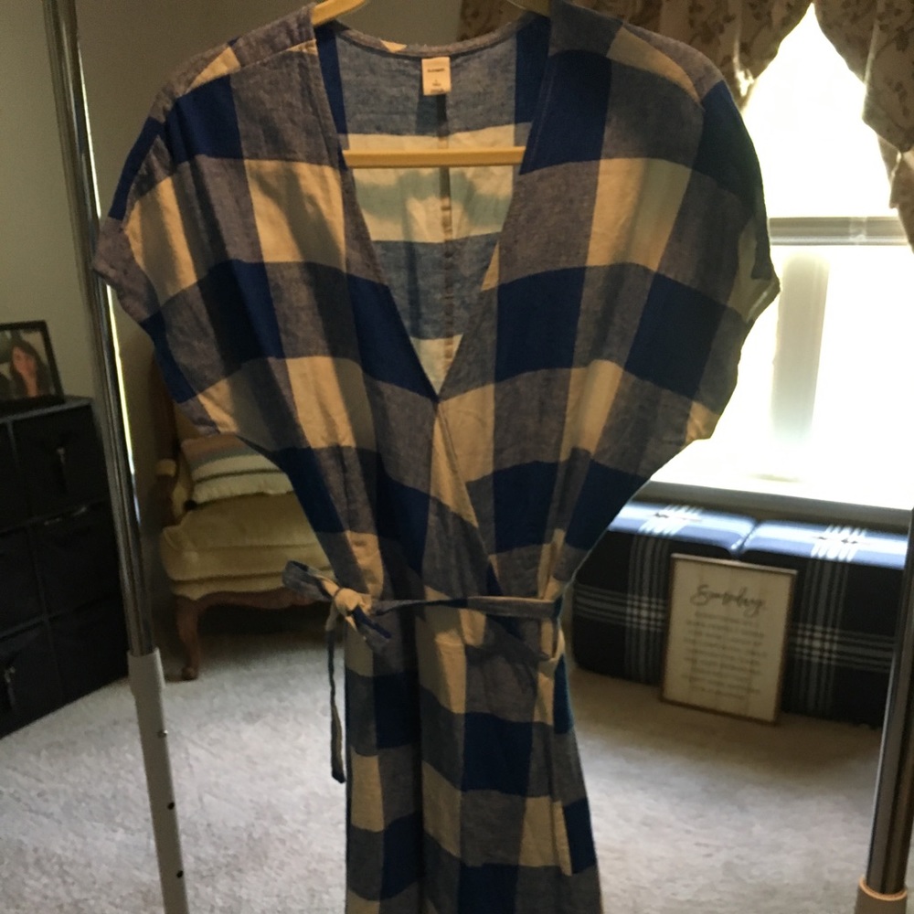 Old Navy Large Tall Linen blend check dress